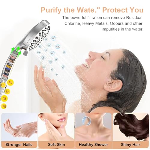 HASTHIP® High voltage electroplating handheld showerhead bathroom with 10 water outlet modes HASTHIP® High voltage electroplating handheld showerhead bathroom with 10 water outlet modes